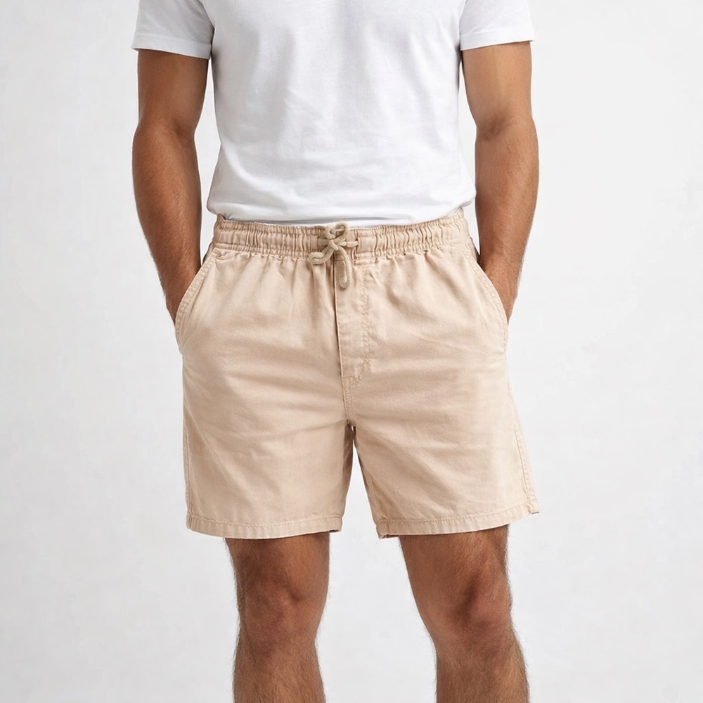 H&M Men's Beige Drawstring Cotton Hybrid Shorts size small
